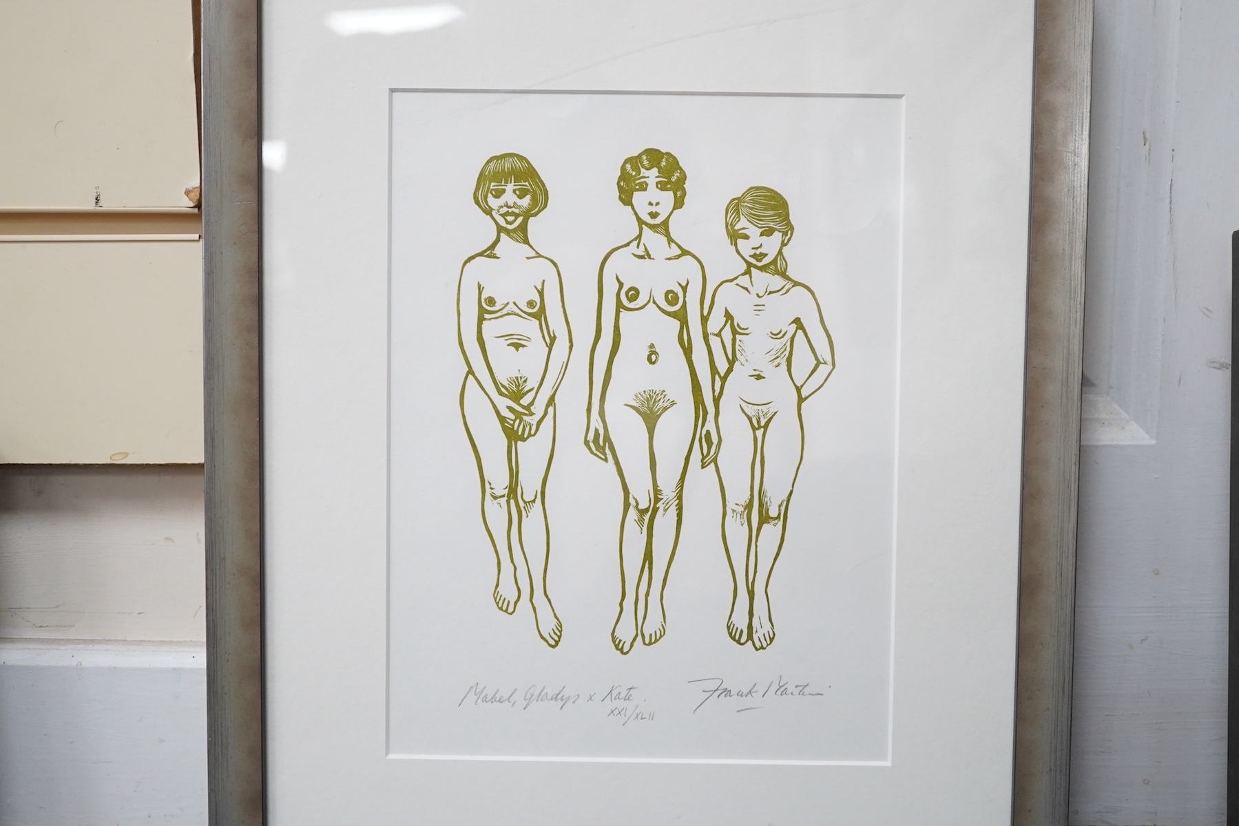 Frank Martin (1921-2005), two woodcuts, comprising: ‘Housemaid, Parlour Maid and Kitchen Maid’ and ‘Mabel, Gladys and Kate’, each signed, inscribed in pencil, limited edition, each 24 x 19cm. Condition - good